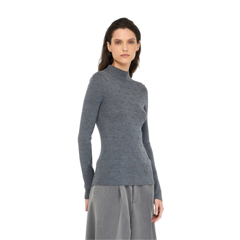 Liu Jo Maglia Maglia Donna con perle applicate a costine S - Francavilla Moda